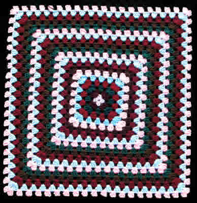 Lap Rug 4 (close-up) Crocheted Multi-coloured Commercial Wool